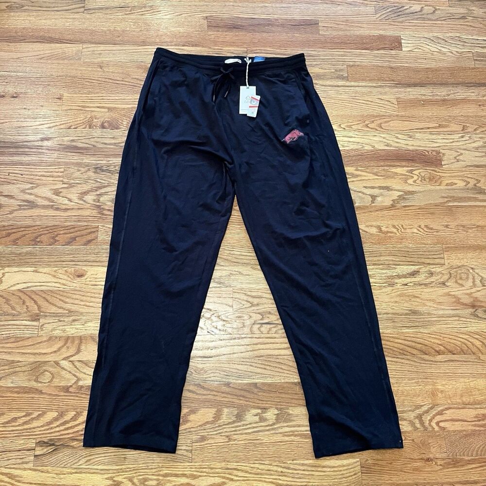 Tasc Carrollton Mens Pants 2XL Razorback Black Cotton Drawstring Elastic Waist